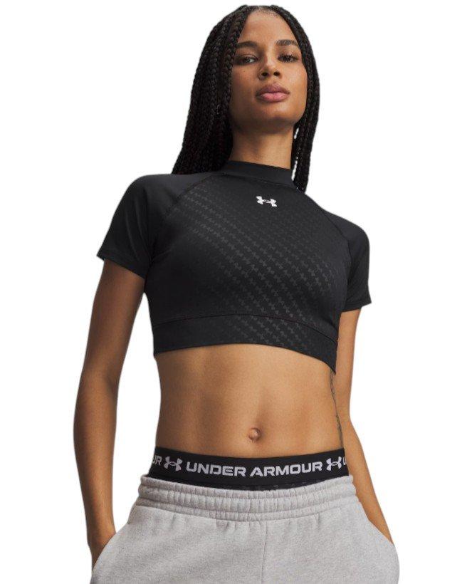 HO26 UA HG CROP MOCK SS - BLK - BLACK